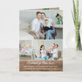 Aangepast Rustiek Landelijk Houtstructuur Oud Hout Feestdagen Kaart (Voorkant)