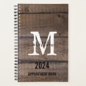 Aangepast Rustiek Monogram Script Afsprakenboek Planner (Voorkant)