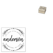 Aangepast rustiek penseelscript familie retouradre rubberstempel (Gestempeld)