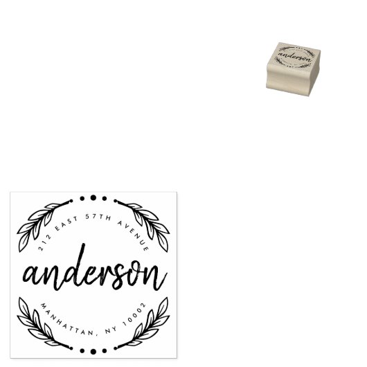 Aangepast rustiek penseelscript familie retouradre rubberstempel (Gestempeld)