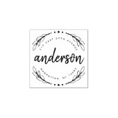 Aangepast rustiek penseelscript familie retouradre rubberstempel (Afrduk)