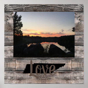 Aangepast rustiek TENNESSEE LIEFDE in script Poster