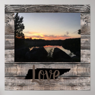 Aangepast rustiek TENNESSEE LIEFDE in script | Poster