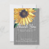 Aangepast rustig soonnebloemhout personaliseren bedankkaart (Voorkant)