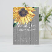 Aangepast rustig soonnebloemhout personaliseren bedankkaart (Staand voorkant)