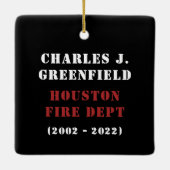 Aangepast ruw brandweerapparaat met rode lijn keramisch ornament (Achterkant)