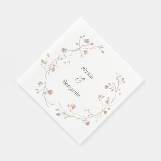 Aangepast sage en blush Bohemian Wedding Napkin Servet (Hoek)
