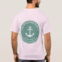 Aangepast saliegroen anker familie vakantie badge