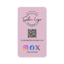 Aangepast Salon Logo QR Code Social Media Roze 