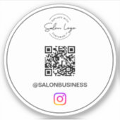 Aangepast salonlogo Instagram QR-code Sticker (Voorkant)