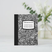 Aangepast samenstellingsboek zwart/witschool/leraa briefkaart (Staand voorkant)