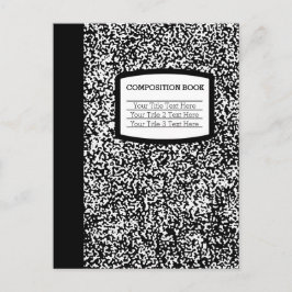 Aangepast samenstellingsboek zwart/witschool/leraa briefkaart