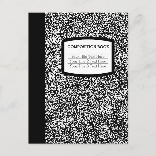 Aangepast samenstellingsboek zwart/witschool/leraa briefkaart (Voorkant)