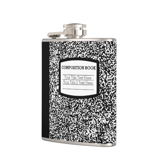 Aangepast samenstellingsboek zwart/witschool/leraa heupfles (Links)