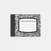 Aangepast samenstellingsboek zwart/witschool/leraa post-it® notes (Voorkant)
