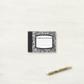 Aangepast samenstellingsboek zwart/witschool/leraa post-it® notes (Op bureau)