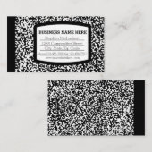 Aangepast samenstellingsboek zwart/witschool/leraa visitekaartje (Voorkant / Achterkant)