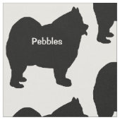 Aangepast Samoyed Dog Silhouette Stof (Close Up)