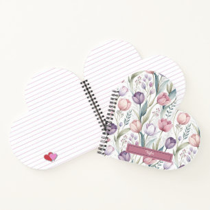 Aangepast Scandinavisch Tulp Bloempatroon Notitieboek