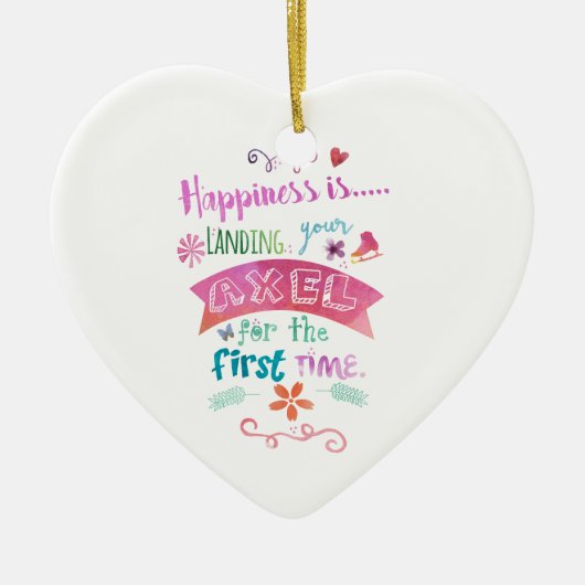 Aangepast Schaats IJsfiguur Skattware-geluk Keramisch Ornament (Voorkant)