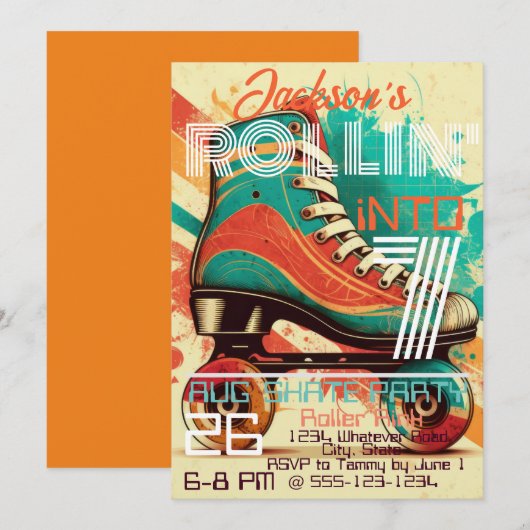 Aangepast Schaats voor thuisdag Kaart (Voorkant / Achterkant)