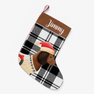 Aangepast schattig bruine schottshond Xmas vleid Kleine Kerstsok