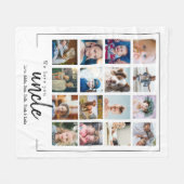 aangepast schattig cadeau voor 16 fotocollage oom fleece deken (Voorkant (Horizontaal))