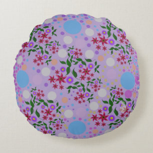 Aangepast Schattig Kidcore Confetti Bloem- en Wijn Rond Kussen