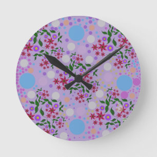 Aangepast Schattig Kidcore Confetti Bloem- en Wijn Ronde Klok