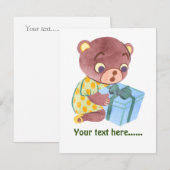 Aangepast Schattig klein beer kerstgroen (Voorkant / Achterkant)