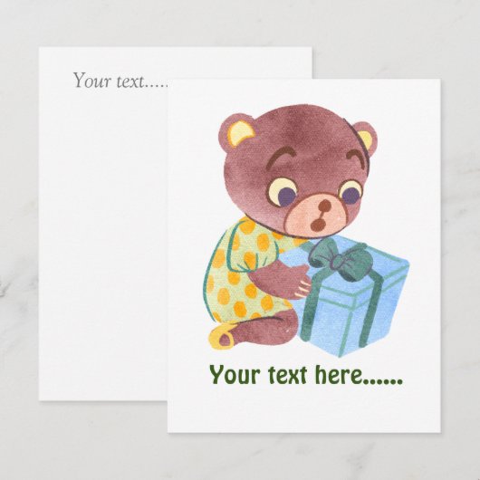 Aangepast Schattig klein beer kerstgroen (Voorkant / Achterkant)