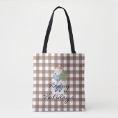 Aangepast schattig ontwerp bruin tartan l polair b tote bag (Voorkant)