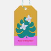 Aangepast schattig palmwoord verjaardag modern blo cadeaulabel (Voorkant)