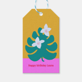 Aangepast schattig palmwoord verjaardag modern blo cadeaulabel