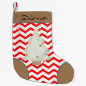 Aangepast schattig patroon rood en bruin paaltje w kleine kerstsok (Voorkant)