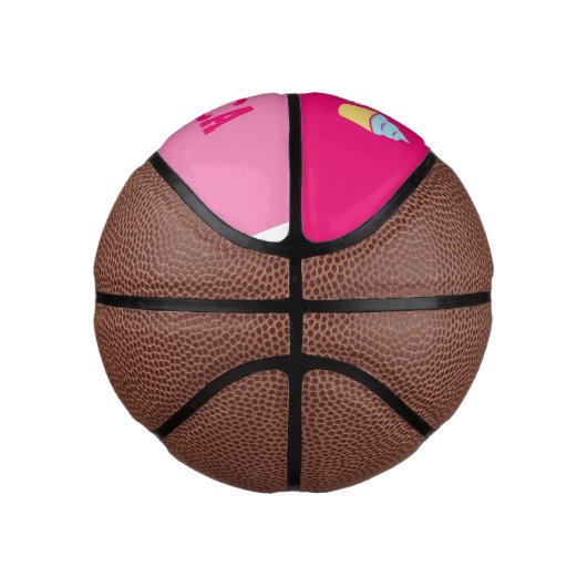 Aangepast schattig roze cupcake, klein basketbal v (Rechts)