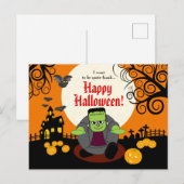 Aangepast schattig spooky Halloween Frankenstein m Briefkaart (Voorkant / Achterkant)