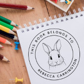 Aangepast Schattige konijn Dit boek hoort bij de n Rubberstempel
