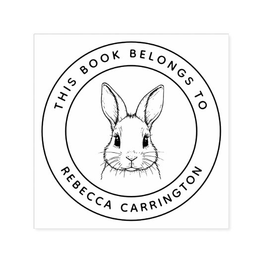 Aangepast Schattige konijn Dit boek hoort bij de n Zelfinktende Stempel (Design)