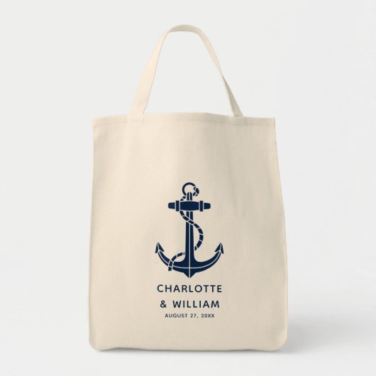 Aangepast scheepsanker strand bruiloftssieraden tote bag (Voorkant)