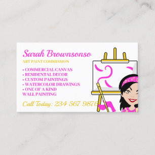 Aangepast schilderdoek voor kunstenaars visitekaartje