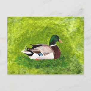 Aangepast schilderen van Mallard Duck-Briefkaarten Briefkaart