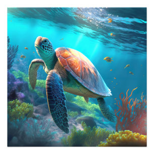 Aangepast schildpad afbeeldingsfoto print aandenke foto afdruk
