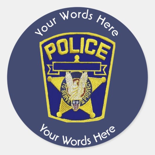 Aangepast schildpad politie ronde sticker (Voorkant)