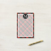 Aangepast schildpad Rood zwart-wit TartanPatroon Post-it® Notes (Op bureau)