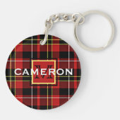 Aangepast schildpad Rood zwart-wit TartanPatroon Sleutelhanger (Achterkant)