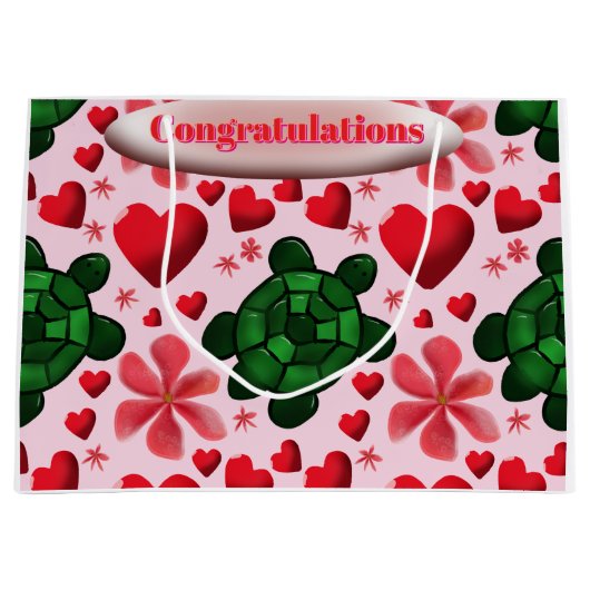 Aangepast schildpadpatroon inpakpapier groot cadeauzakje (Voorkant)