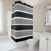 Aangepast schoengordijn/zwart-wit en witcontrole douchegordijn (In situ)