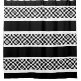 Aangepast schoengordijn/zwart-wit en witcontrole douchegordijn