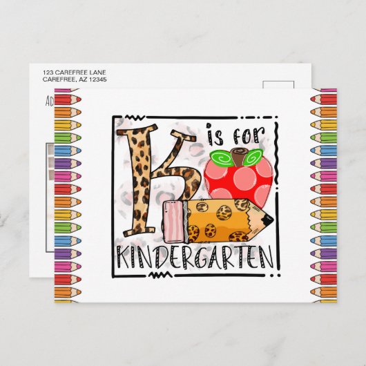 Aangepast schoolaanbod briefkaart (Voorkant / Achterkant)